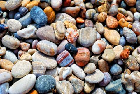 Joyful pebble shore